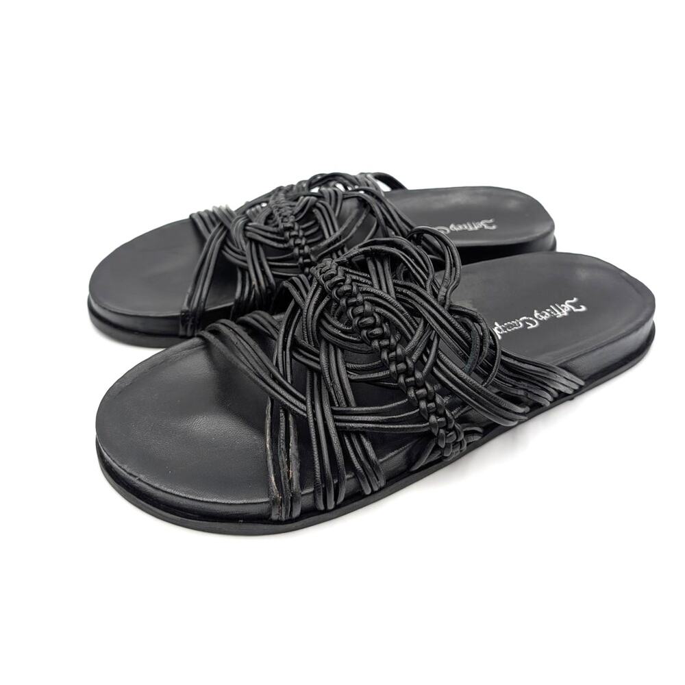 Jeffrey Campbell Intwined Slide Sandals Women's Black Size US8 EU38.5